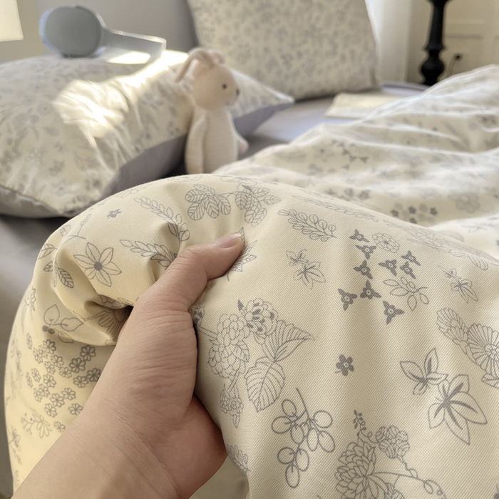 91家纺网 家纺一手货源 找家纺 贝拉梦家纺 2025爆款新款A类有氧针织双层纱四件套 瑞莎