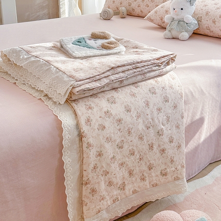 91家纺网 家纺一手货源 找家纺 （总）木楌家居 2025新款全棉双层纱大豆夏被