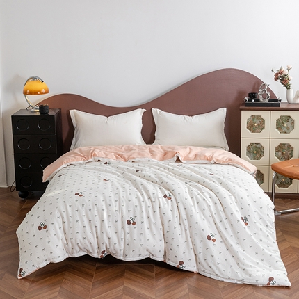 91家纺网 家纺一手货源 找家纺 （总）锦罗绣 2025新款A类母婴全棉有氧印花双层纱单被套可定制任意尺寸