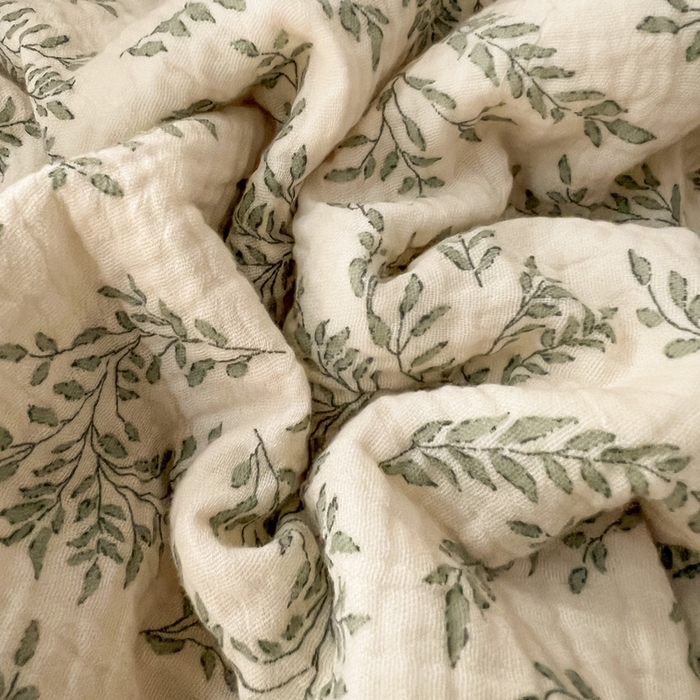 91家纺网 家纺一手货源 找家纺 木楌家居2025新款全棉皱皱纱花边款大豆夏被 月白