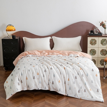 91家纺网 家纺一手货源 找家纺 （总）锦罗绣 2025新款A类母婴全棉有氧印花双层纱单被套可定制任意尺寸