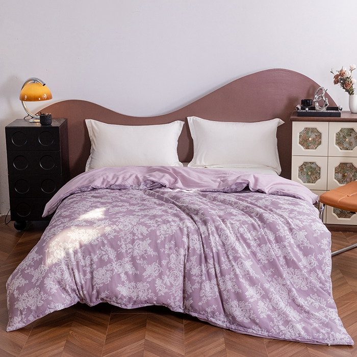 91家纺网 家纺一手货源 找家纺 锦罗绣2025新款A类母婴全棉有氧印花双层纱四件套可定制任意尺寸 花觅