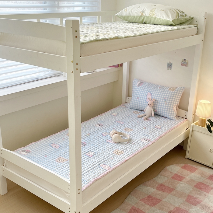 91家纺网 家纺一手货源 找家纺 Sweet dreams甜梦 2025新款全棉卡通小清新棉垫子床垫旅行垫 格子狗狗