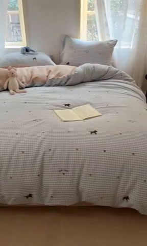 91家纺网 家纺一手货源 找家纺 贝拉梦家纺 2025爆款新款A类有氧针织双层纱四件套 威斯汀