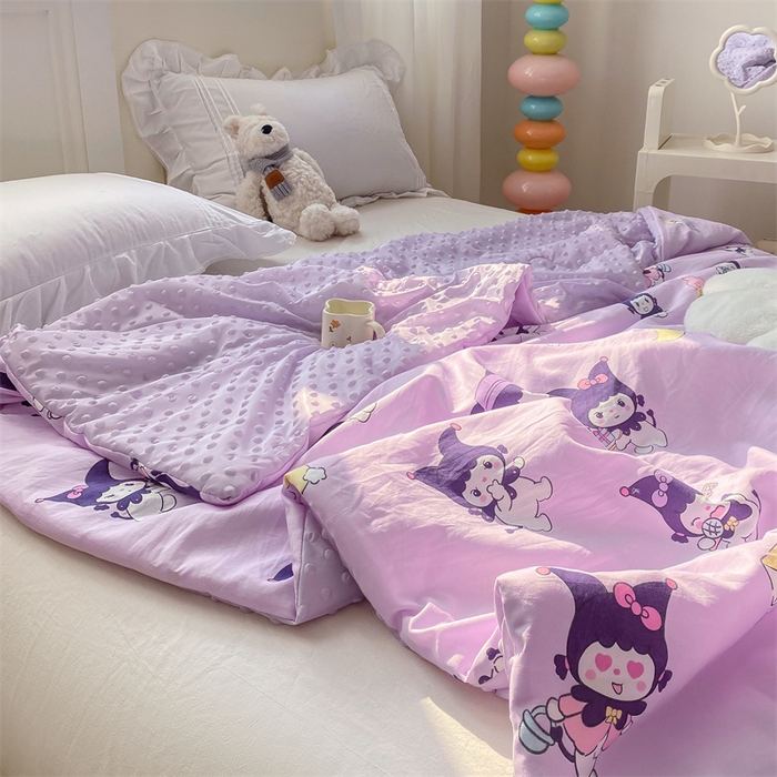 91家纺网 家纺一手货源 找家纺 米乐被业 2025新款水洗棉凉豆豆夏被 卡通甜心