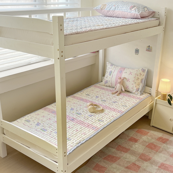 91家纺网 家纺一手货源 找家纺 Sweet dreams甜梦 2025新款全棉卡通小清新棉垫子床垫旅行垫 花花小象