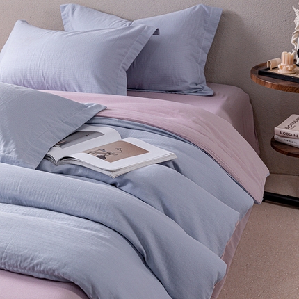 91家纺网 家纺一手货源 找家纺 （总）锦罗绣 2025新款A类全棉有氧双层纱纯色单被套