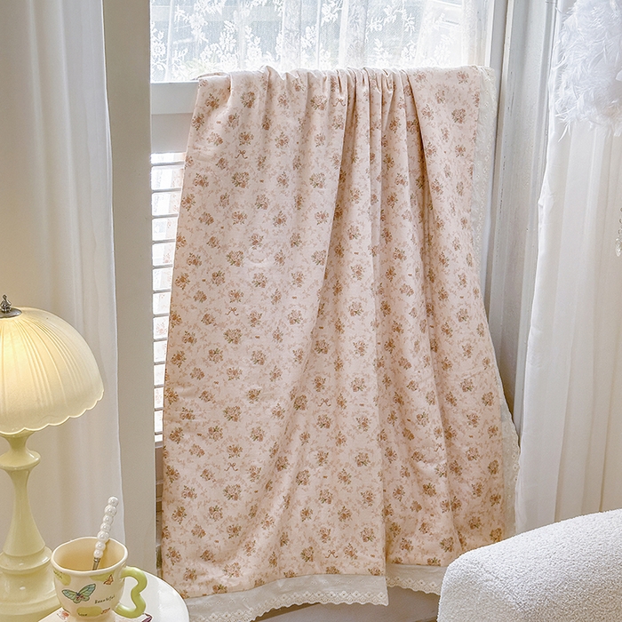 91家纺网 家纺一手货源 找家纺 木楌家居 2025新款全棉双层纱大豆夏被 芊朵