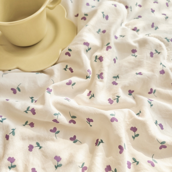 91家纺网 家纺一手货源 找家纺 尊妙被业 2025新款嘭嘭软水洗棉夏被 小花野-紫