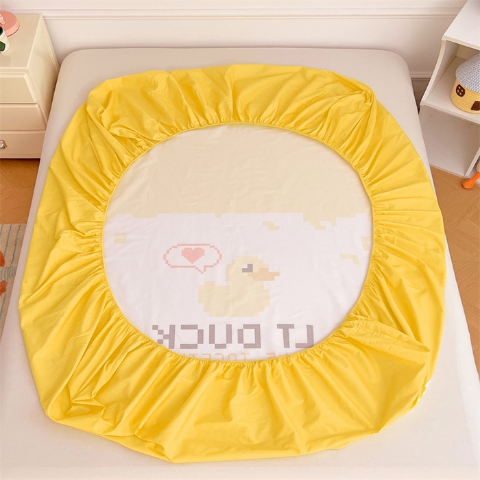 91家纺网 家纺一手货源 找家纺 梦舒羽 2025新款正版全棉床笠卡通床笠罩全包席梦思床垫保护罩 电玩鸭