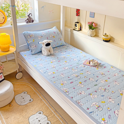 罗亿家纺  2025新款宿舍款-水洗棉夹棉床盖 糖果小白