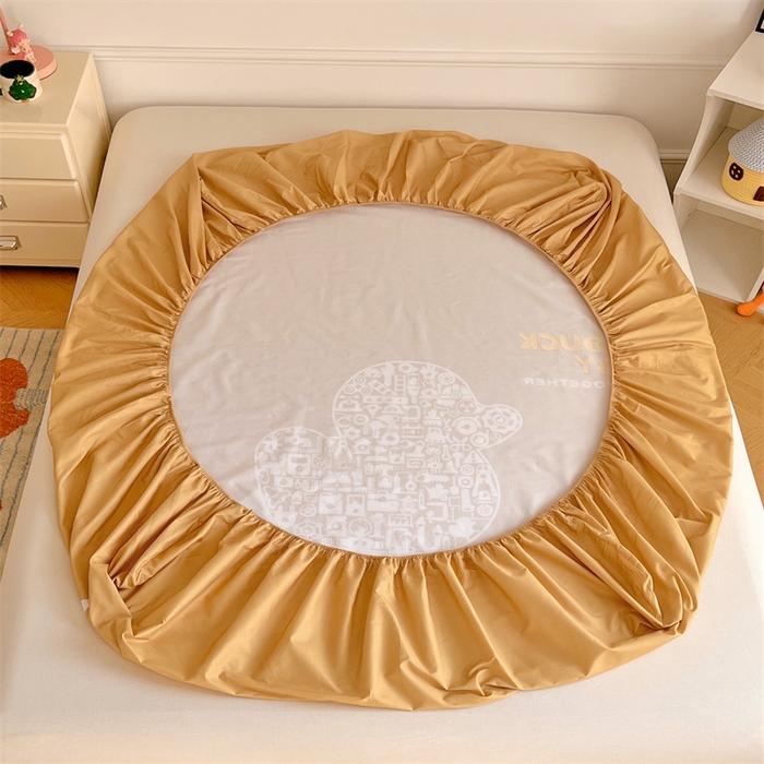 91家纺网 家纺一手货源 找家纺 梦舒羽 2025新款正版全棉床笠卡通床笠罩全包席梦思床垫保护罩 工程鸭