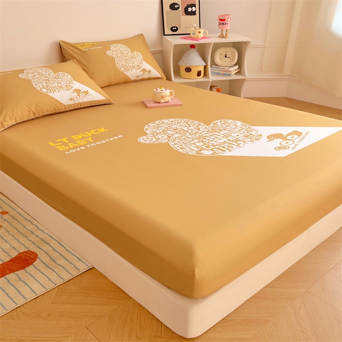 91家纺网 家纺一手货源 找家纺 梦舒羽 2025新款正版全棉床笠卡通床笠罩全包席梦思床垫保护罩 工程鸭