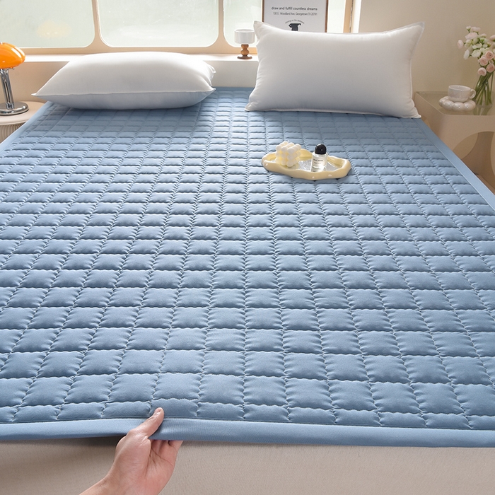 91家纺网 家纺一手货源 找家纺 艾兜坊  2025新款A类原棉床褥垫 莫兰迪-普鲁士蓝