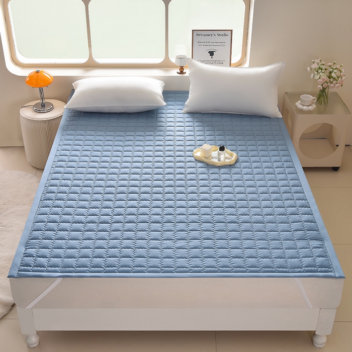 91家纺网 家纺一手货源 找家纺 艾兜坊  2025新款A类原棉床褥垫 莫兰迪-普鲁士蓝