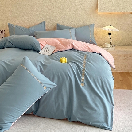 91家纺网 家纺一手货源 找家纺 （总）拼社家纺   2025新款母婴及全棉水洗棉刺绣四件套纯棉床上用品