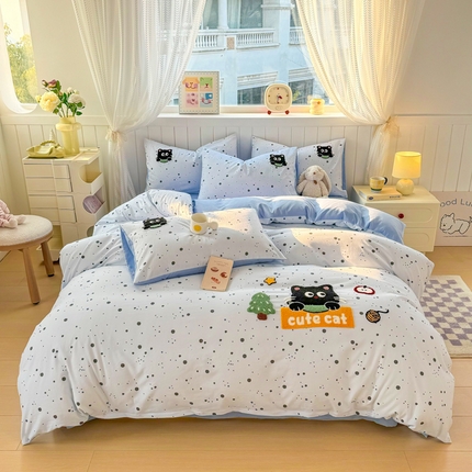 91家纺网 家纺一手货源 找家纺 （总）上尚居 2025新款云朵棉卡通毛巾绣四件套