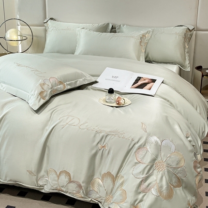 91家纺网 家纺一手货源 找家纺 （总）金牛座家纺 2025新款重工刺绣亲肤棉四件套-赫本系列