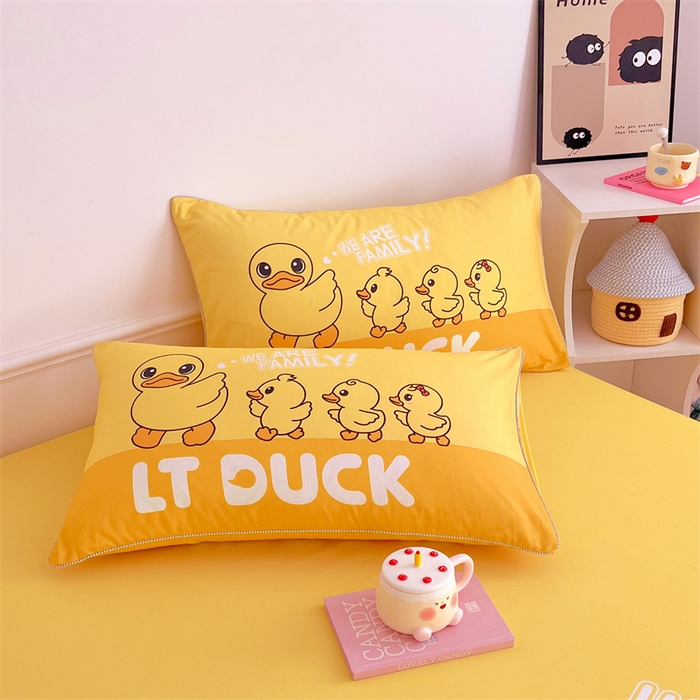 91家纺网 家纺一手货源 找家纺 梦舒羽 2025新款正版全棉床笠卡通床笠罩全包席梦思床垫保护罩 旅行鸭