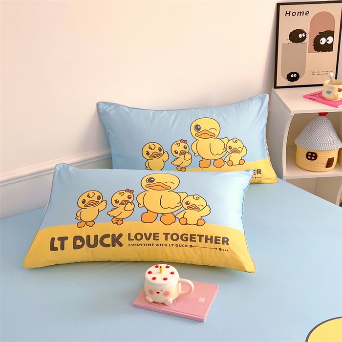 91家纺网 家纺一手货源 找家纺 梦舒羽 2025新款正版全棉床笠卡通床笠罩全包席梦思床垫保护罩 调皮鸭