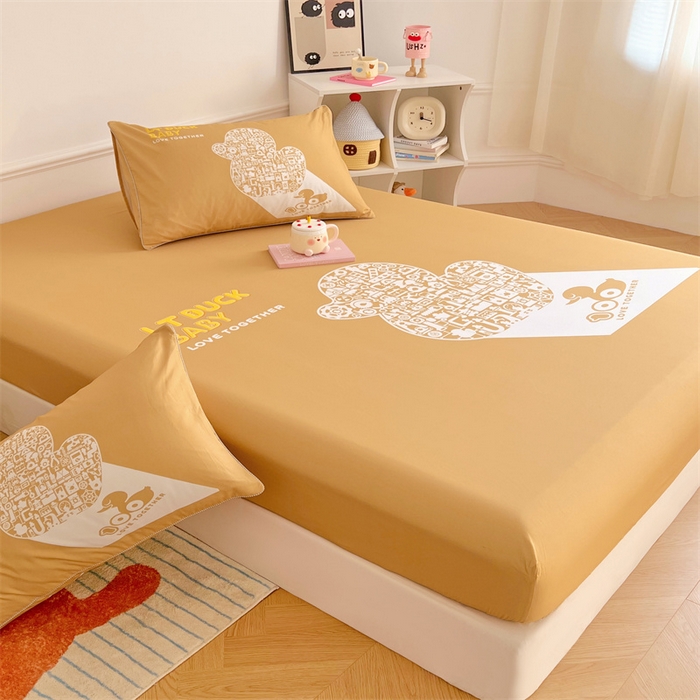 91家纺网 家纺一手货源 找家纺 梦舒羽 2025新款正版全棉床笠卡通床笠罩全包席梦思床垫保护罩 工程鸭