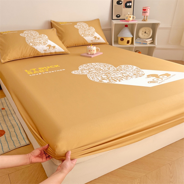 91家纺网 家纺一手货源 找家纺 梦舒羽 2025新款正版全棉床笠卡通床笠罩全包席梦思床垫保护罩 工程鸭