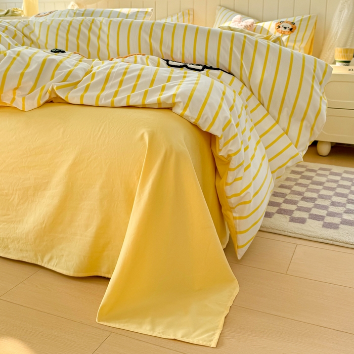 91家纺网 家纺一手货源 找家纺 上尚居 2025新款云朵棉卡通毛巾绣四件套 小狮子