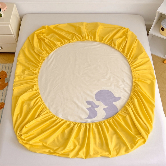 91家纺网 家纺一手货源 找家纺 梦舒羽 2025新款正版全棉床笠卡通床笠罩全包席梦思床垫保护罩 影帝鸭