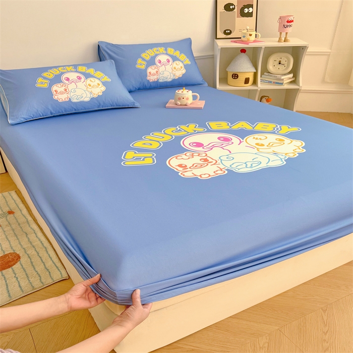 91家纺网 家纺一手货源 找家纺 梦舒羽 2025新款正版全棉床笠卡通床笠罩全包席梦思床垫保护罩 五彩缤纷