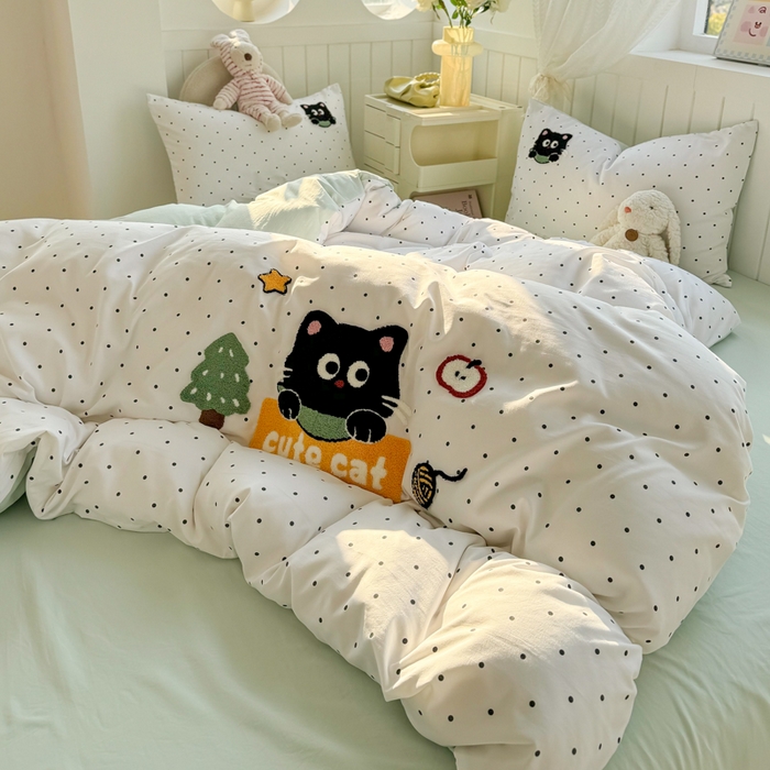 91家纺网 家纺一手货源 找家纺 （总）上尚居 2025新款云朵棉卡通毛巾绣四件套