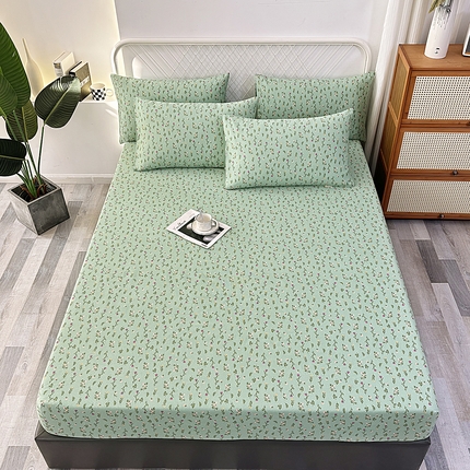 91家纺网 家纺一手货源 找家纺 伊而梦蚊帐 2025新款原棉老粗布床笠 绿满园