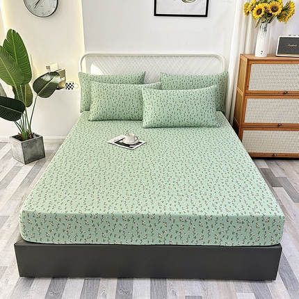 伊而梦蚊帐 2025新款原棉老粗布床笠 绿满园