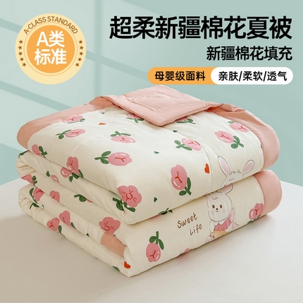 91家纺网 家纺一手货源 找家纺 魅图家纺 2025新款A类超柔云朵棉棉花被夏被 曼塔玫瑰