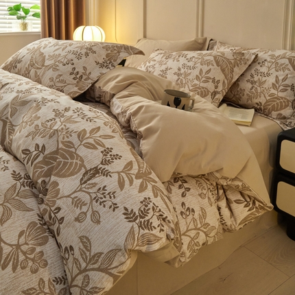 91家纺网 家纺一手货源 找家纺 （买家秀爆款不断货）A类母婴级100纯棉全棉磨毛四件套全棉纯棉全棉磨毛四件套百分百纯棉全棉磨毛四件套 甜心-絮语