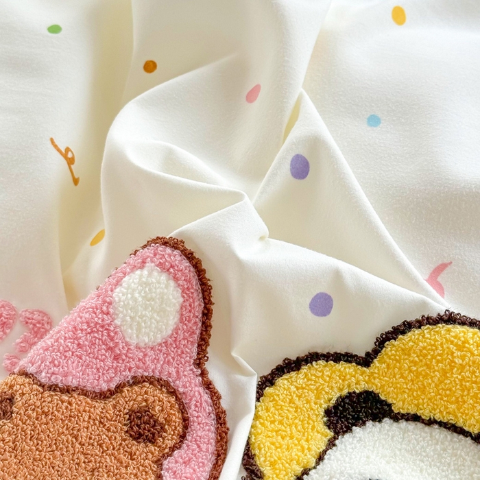 91家纺网 家纺一手货源 找家纺 上尚居 2025新款云朵棉卡通毛巾绣四件套 好朋友