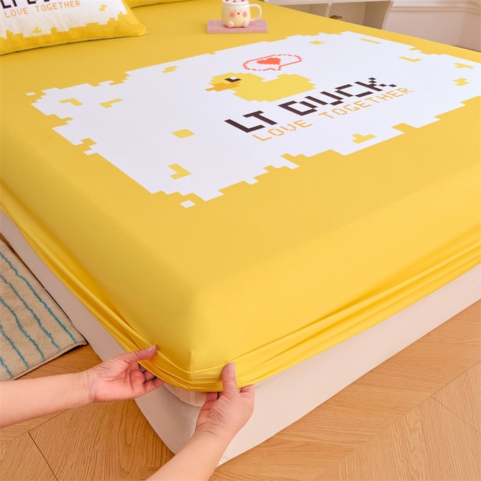 91家纺网 家纺一手货源 找家纺 梦舒羽 2025新款正版全棉床笠卡通床笠罩全包席梦思床垫保护罩 电玩鸭