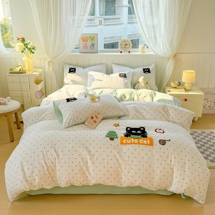 91家纺网 家纺一手货源 找家纺 （总）上尚居 2025新款云朵棉卡通毛巾绣四件套