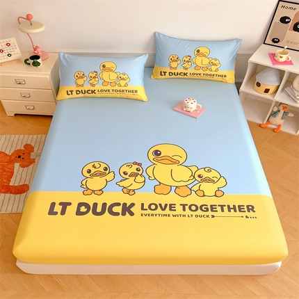 梦舒羽 2025新款正版全棉床笠卡通床笠罩全包席梦思床垫保护罩 调皮鸭