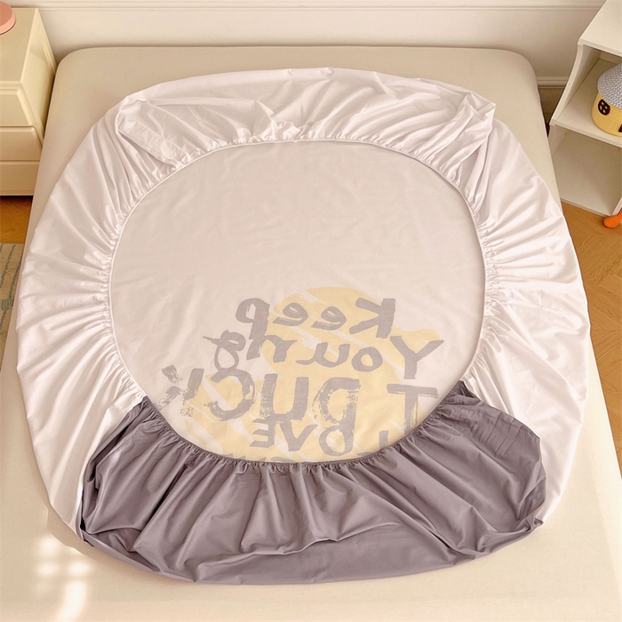 91家纺网 家纺一手货源 找家纺 梦舒羽 2025新款正版全棉床笠卡通床笠罩全包席梦思床垫保护罩 字母鸭