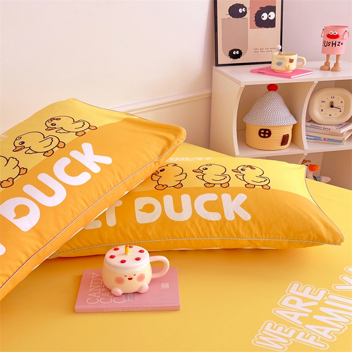 91家纺网 家纺一手货源 找家纺 梦舒羽 2025新款正版全棉床笠卡通床笠罩全包席梦思床垫保护罩 旅行鸭