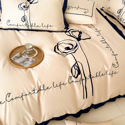 91家纺网 家纺一手货源 找家纺 （买家秀 爆款花型不断货）纯棉四件套纯棉全棉四件套长绒棉刺绣四件套长绒棉四件套贡缎四件套毛巾绣四件套 波比--花卉