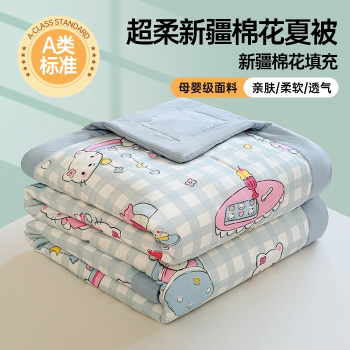 91家纺网 家纺一手货源 找家纺 魅图家纺 2025新款A类超柔云朵棉棉花被夏被 猫咪派对