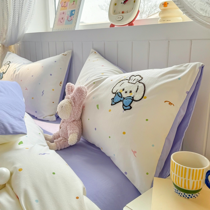 91家纺网 家纺一手货源 找家纺 上尚居 2025新款云朵棉卡通毛巾绣四件套 好朋友