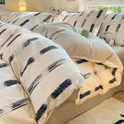 91家纺网 家纺一手货源 找家纺 （买家秀爆款不断货）A类母婴级100纯棉全棉磨毛四件套全棉纯棉全棉磨毛四件套百分百纯棉全棉磨毛四件套 甜心-简格