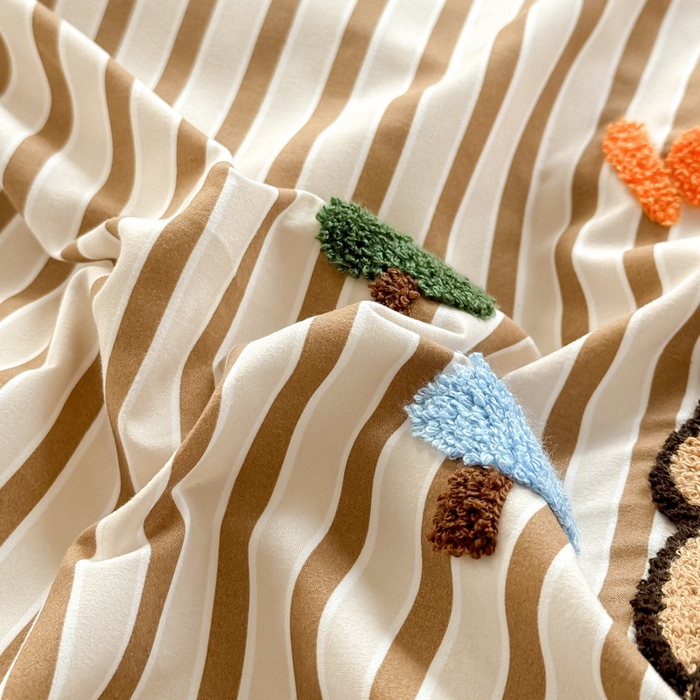 91家纺网 家纺一手货源 找家纺 上尚居 2025新款云朵棉卡通毛巾绣四件套 可爱巴拉