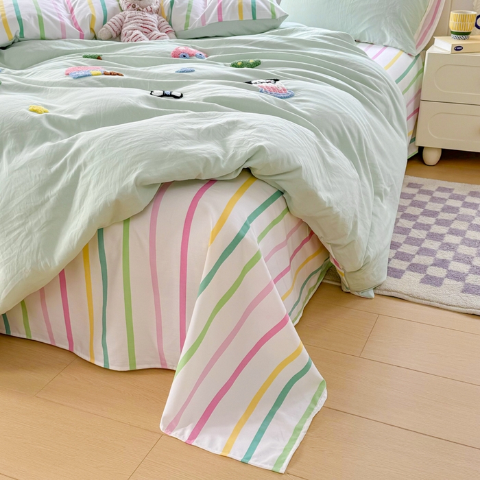 91家纺网 家纺一手货源 找家纺 上尚居 2025新款云朵棉卡通毛巾绣四件套 多彩乐园