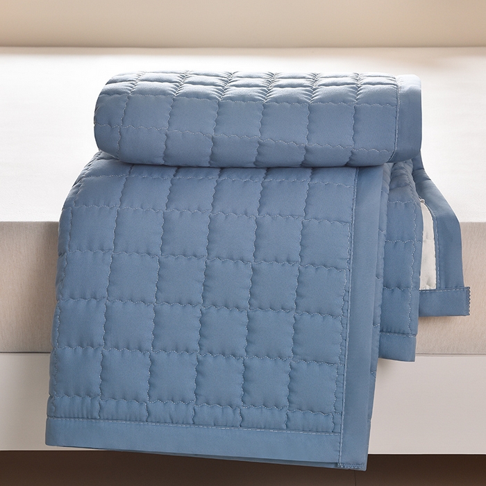 91家纺网 家纺一手货源 找家纺 艾兜坊  2025新款A类原棉床褥垫 莫兰迪-普鲁士蓝