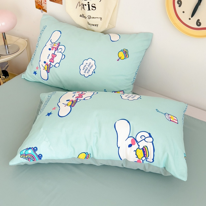 91家纺网 家纺一手货源 找家纺 贝扬思家纺 2025新款水洗棉三丽鸥简约系列四件套-大床图 汉堡玉桂狗