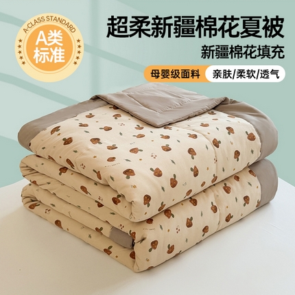 91家纺网 家纺一手货源 找家纺 魅图家纺 2025新款A类超柔云朵棉棉花被夏被 蘑菇森林
