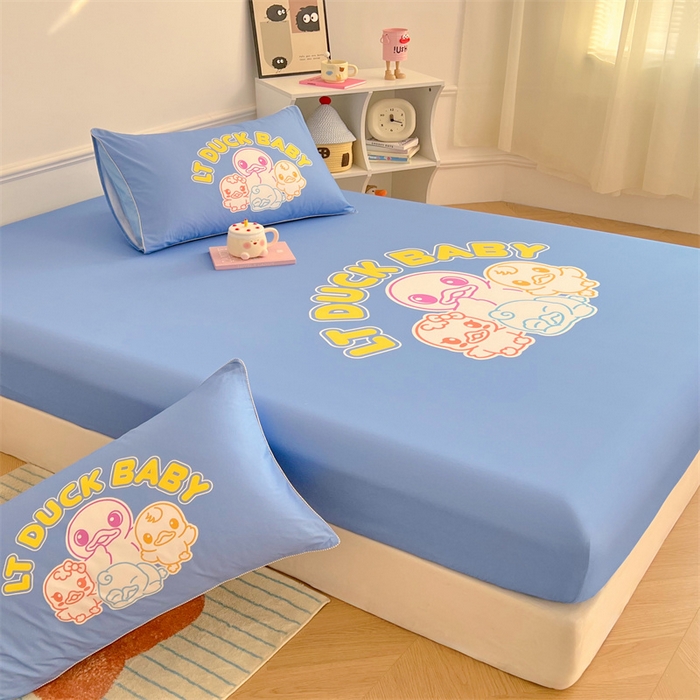 91家纺网 家纺一手货源 找家纺 梦舒羽 2025新款正版全棉床笠卡通床笠罩全包席梦思床垫保护罩 五彩缤纷